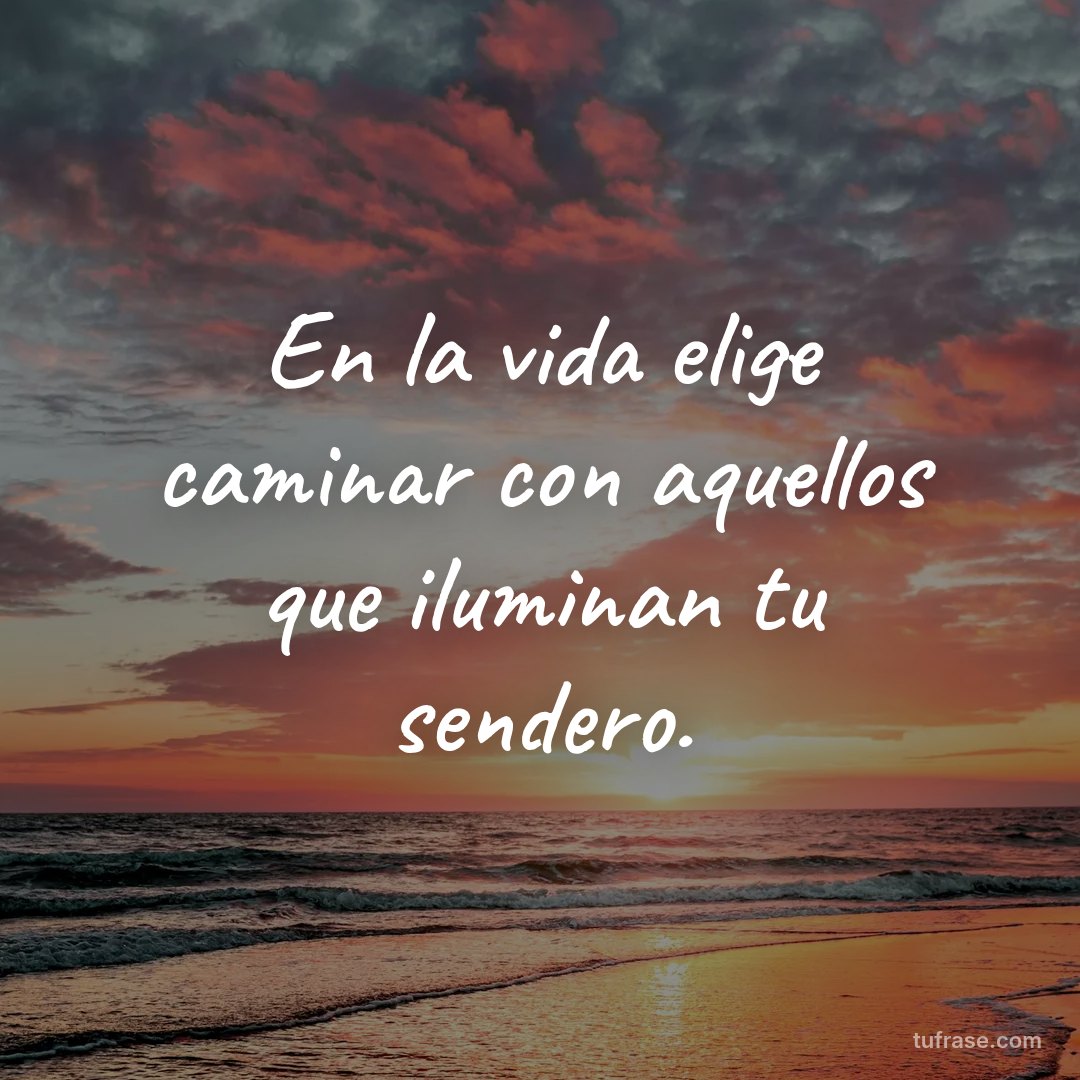 En la vida elige caminar con aquellos que iluminan tu sendero.