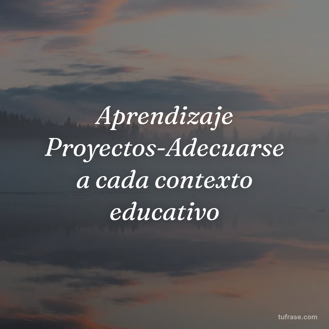 Aprendizaje Proyectos-Adecuarse a cada contexto educativo