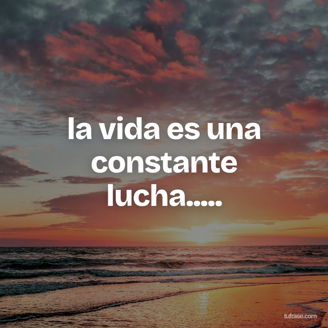la vida es una constante lucha.....