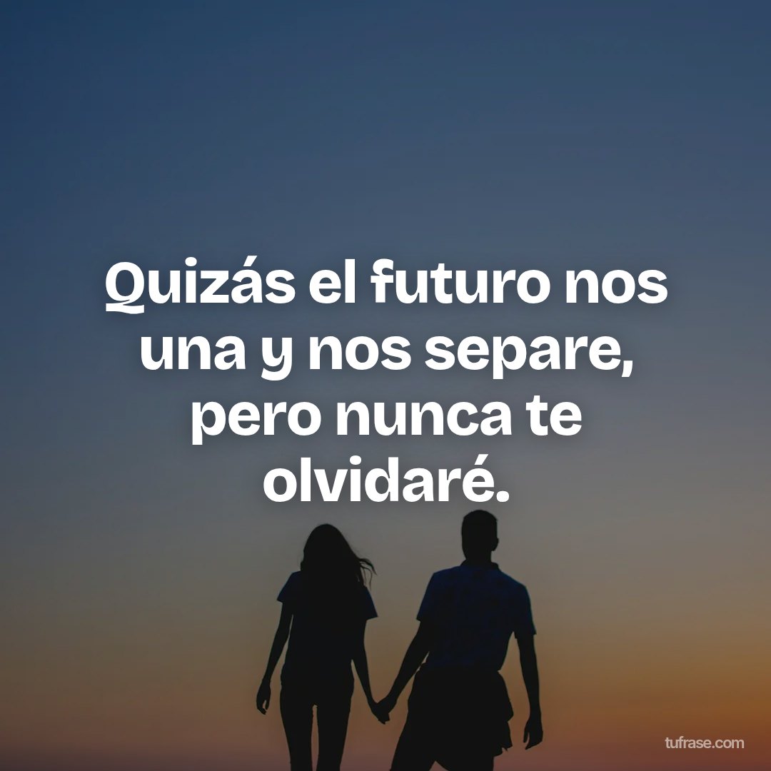 Quizás el futuro nos una y nos separe, pero nunca te olvidaré.