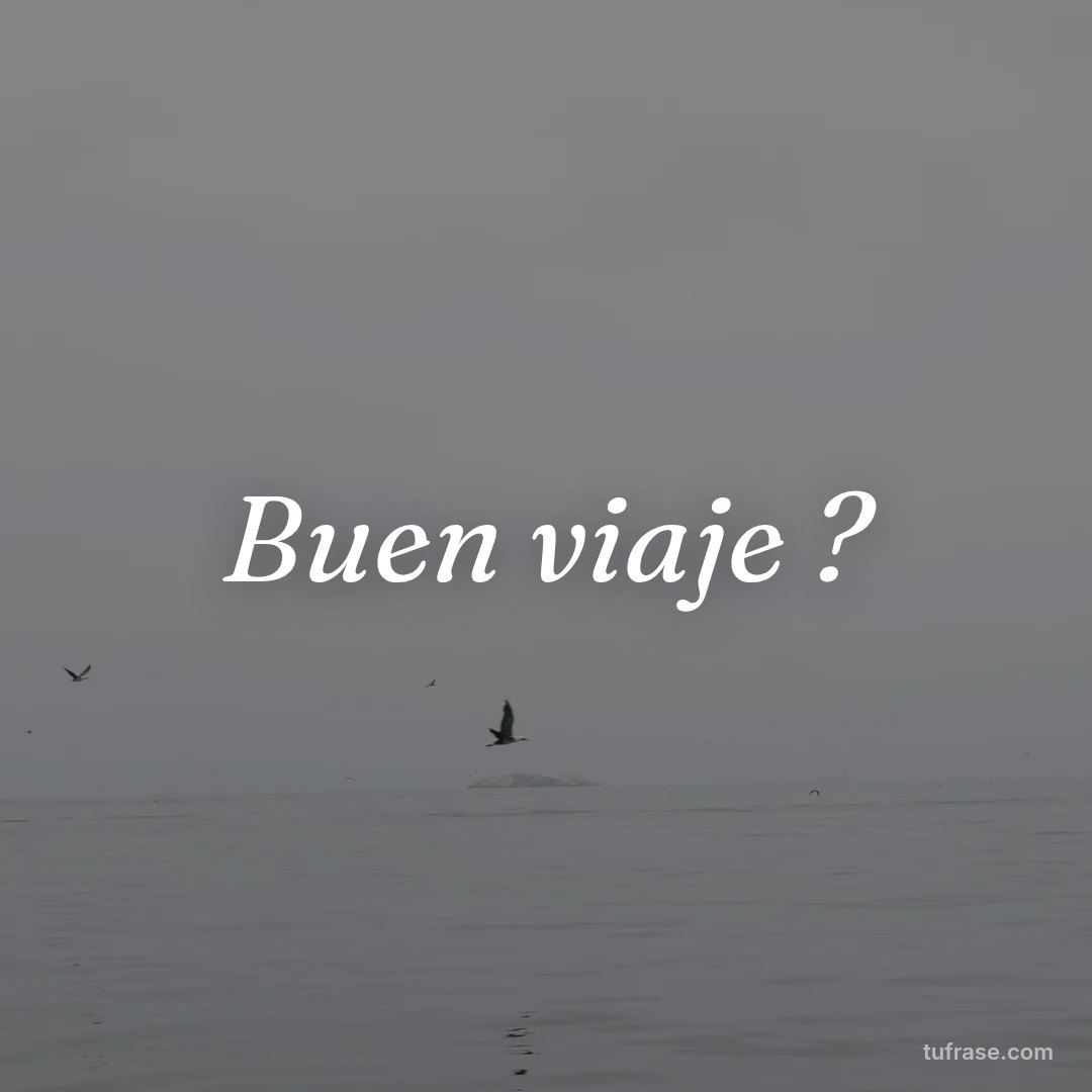 Buen viaje ?