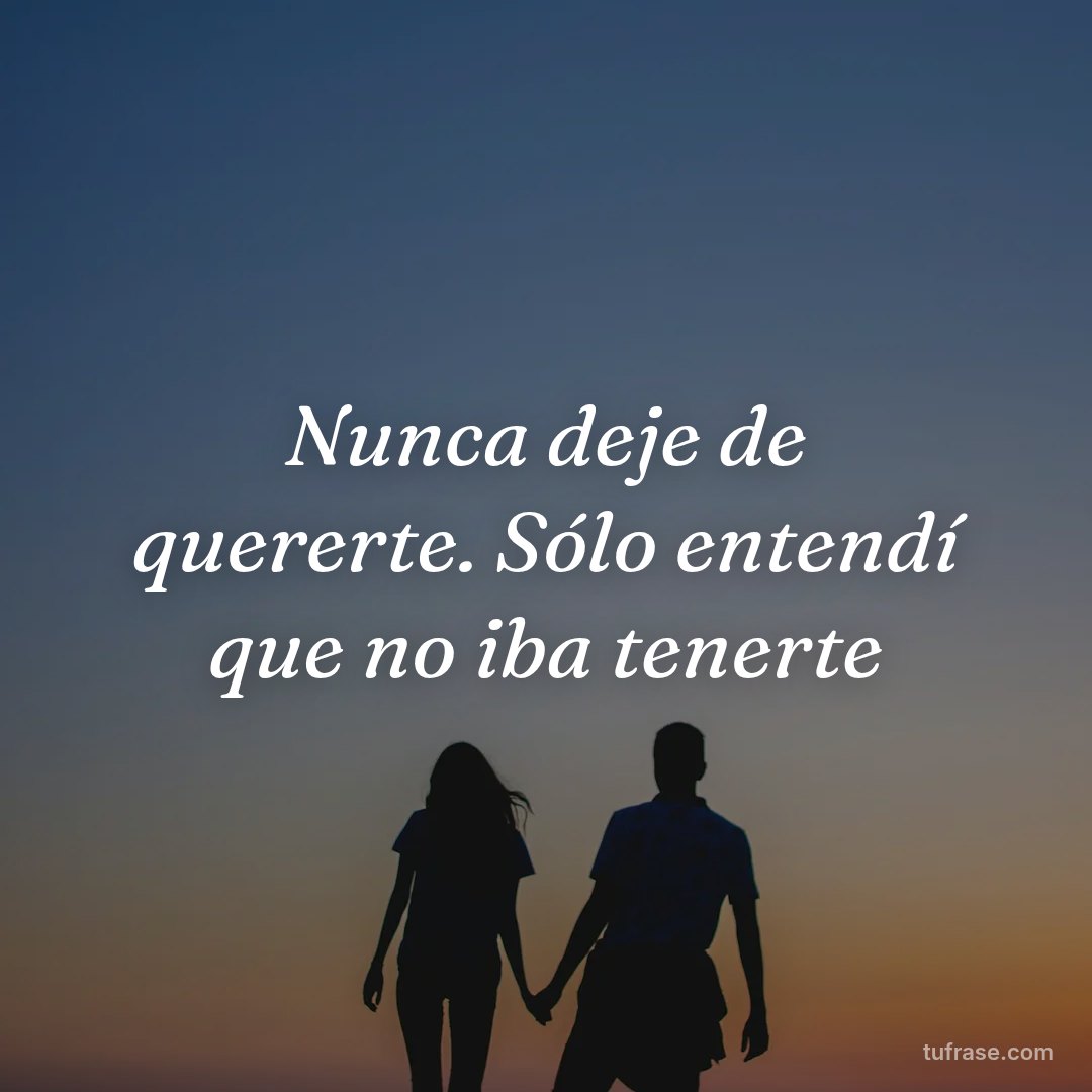 Nunca deje de quererte. Sólo entendí que no iba tenerte