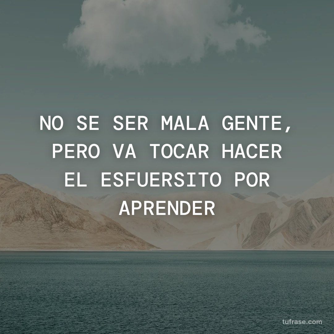NO SE SER MALA GENTE, PERO VA TOCAR HACER EL ESFUERSITO POR APRENDER