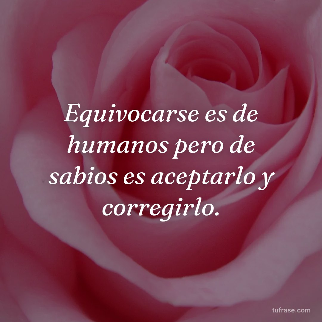 Equivocarse es de humanos pero de sabios es aceptarlo y corregirlo.