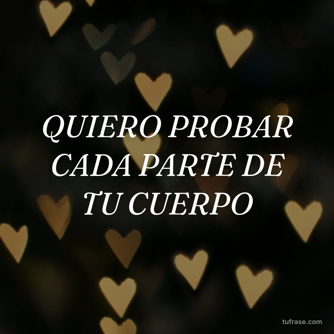 QUIERO PROBAR CADA PARTE DE TU CUERPO