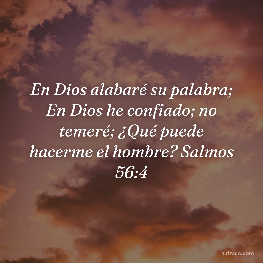 En Dios alabaré su palabra; En Dios he confiado; no temeré; ¿Qué puede hacerme el hombre? Salmos 56:4