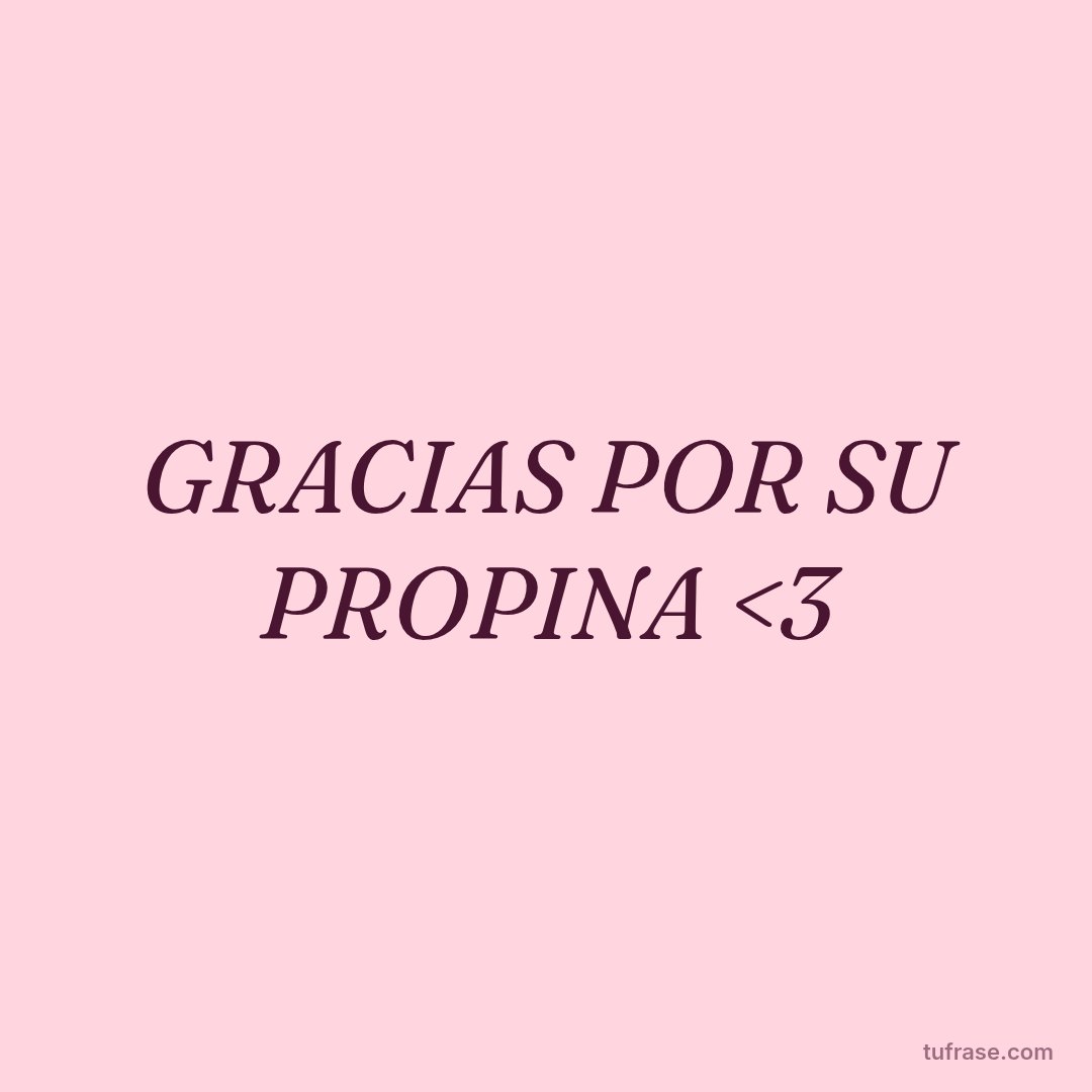 GRACIAS POR SU PROPINA <3