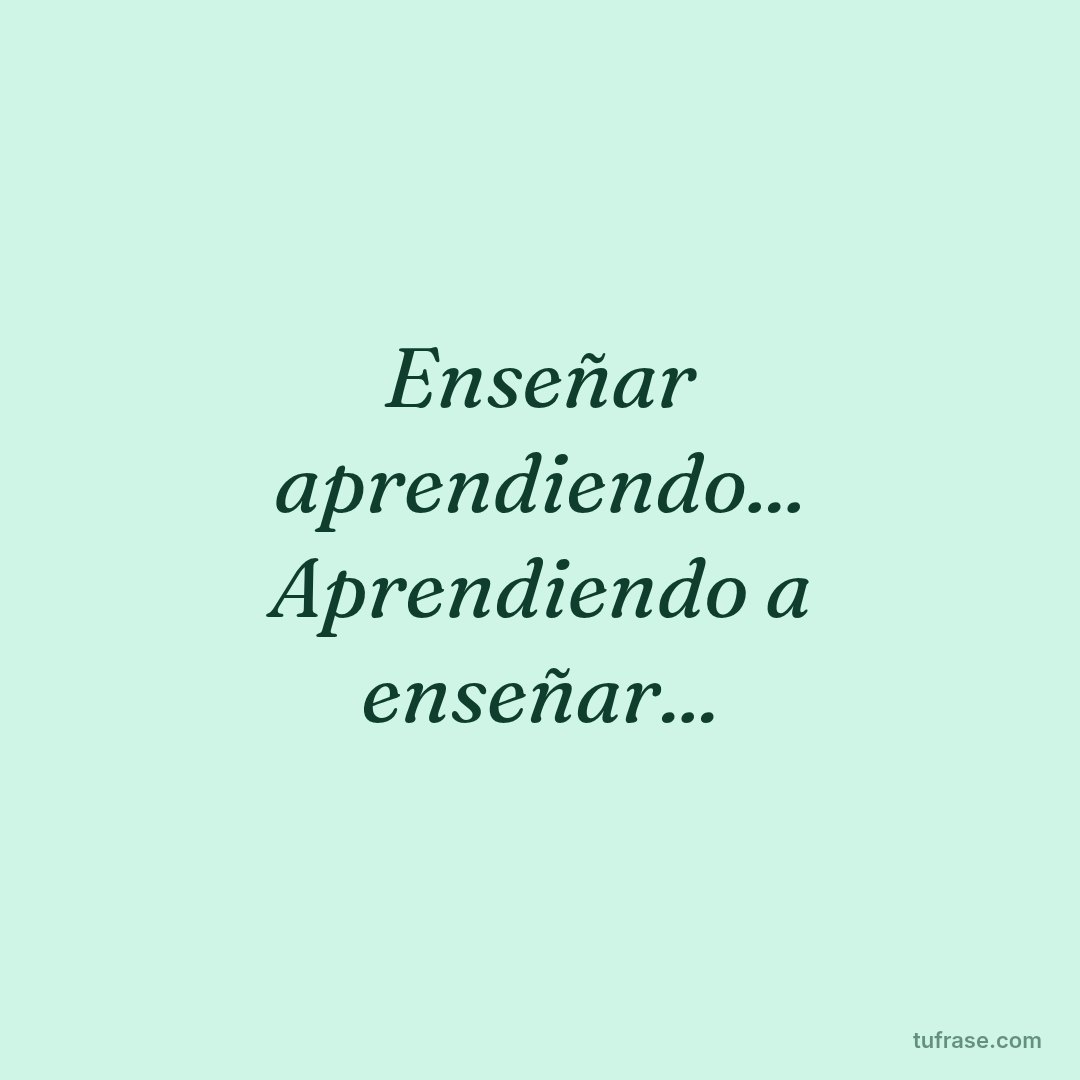 Enseñar aprendiendo... Aprendiendo a enseñar...