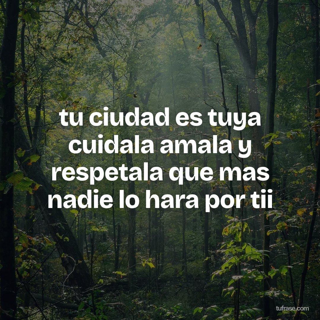 tu ciudad es tuya cuidala amala y respetala que mas nadie lo hara por tii