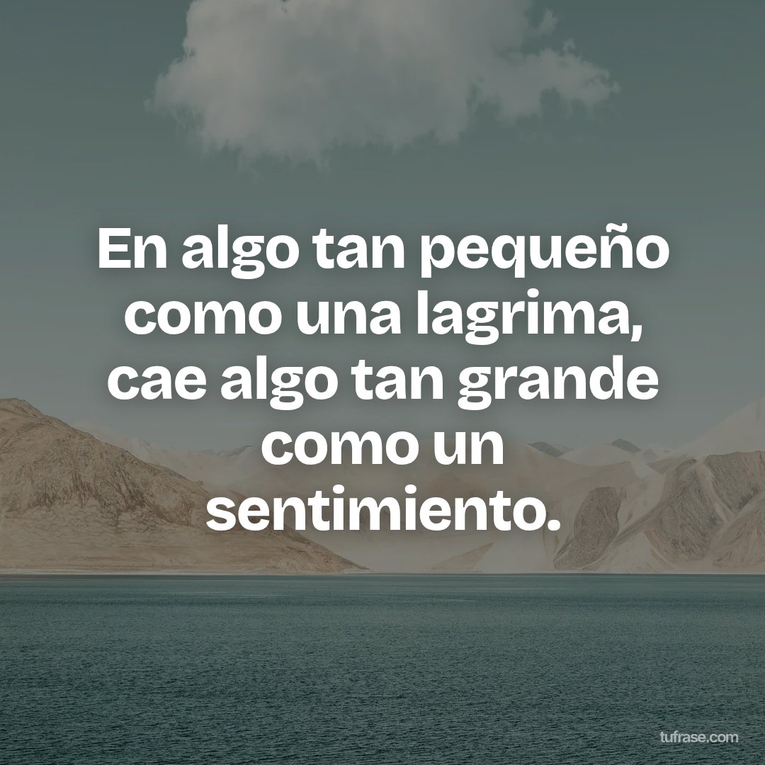 En algo tan pequeño como una lagrima, cae algo tan grande como un sentimiento.