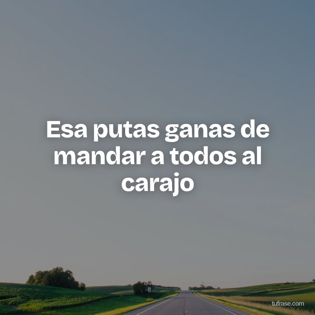 Esa putas ganas de mandar a todos al carajo