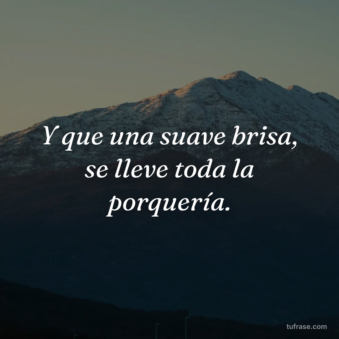 Y que una suave brisa, se lleve toda la porquería.