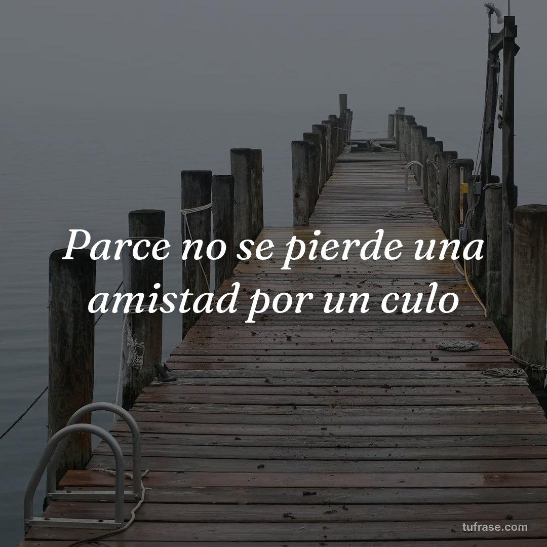Parce no se pierde una amistad por un culo
