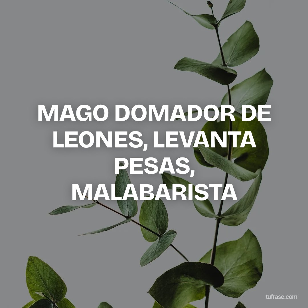 MAGO DOMADOR DE LEONES, LEVANTA PESAS, MALABARISTA