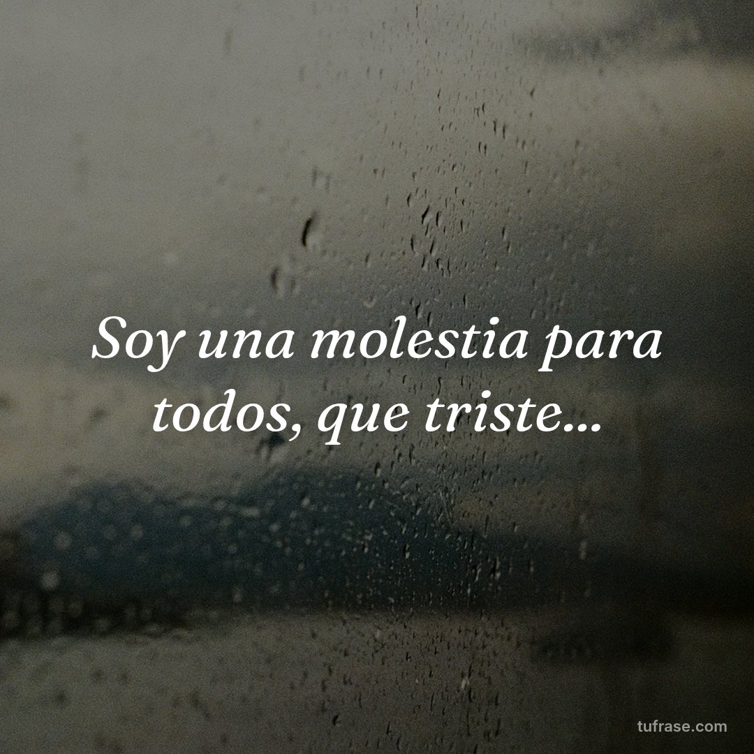 Soy una molestia para todos, que triste...