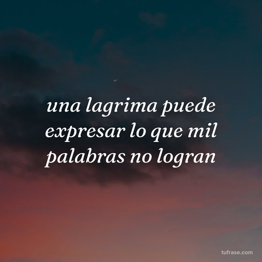 una lagrima puede expresar lo que mil palabras no logran