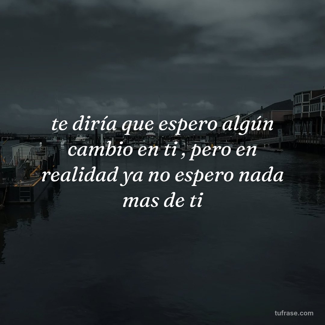 te diría que espero algún cambio en ti , pero en realidad ya no espero nada mas de ti