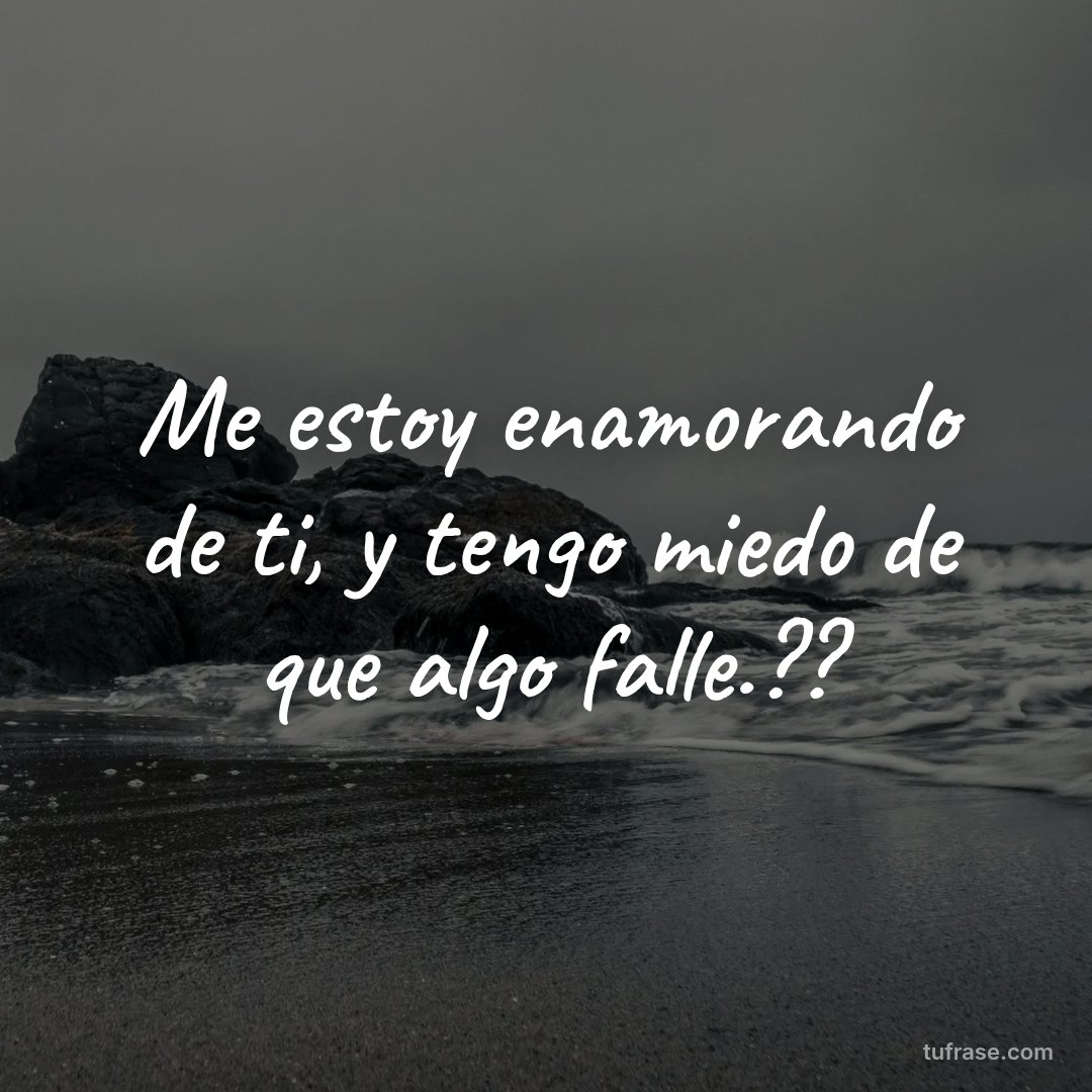 Me estoy enamorando de ti, y tengo miedo de que algo falle.??