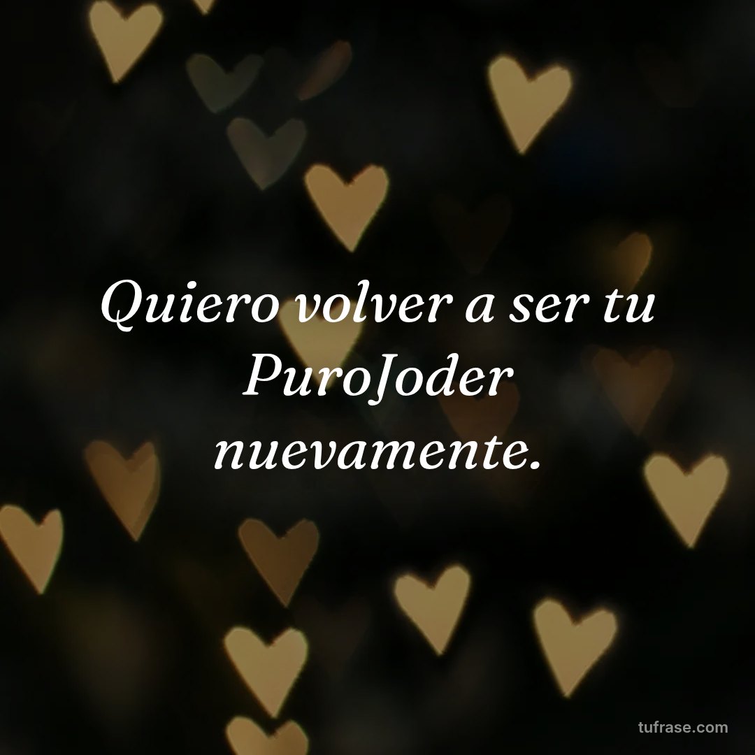 Quiero volver a ser tu PuroJoder nuevamente.