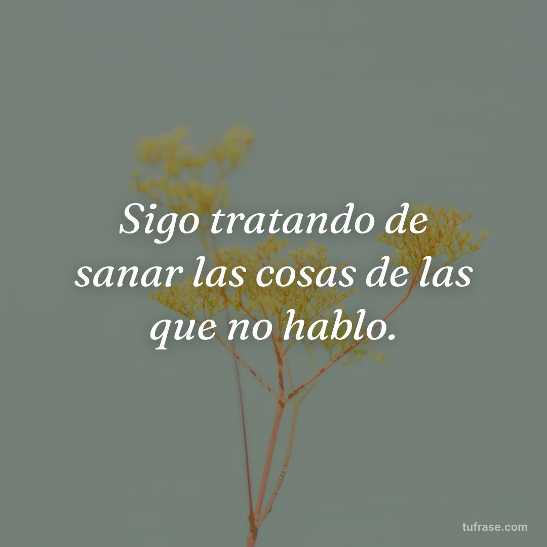 Sigo tratando de sanar las cosas de las que no hablo.