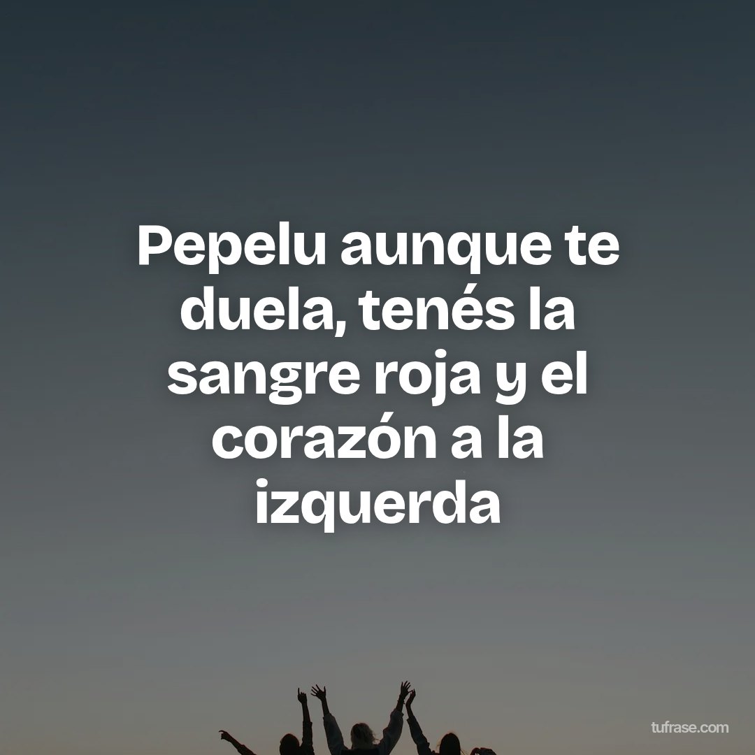 Pepelu aunque te duela, tenés la sangre roja y el corazón a la izquerda