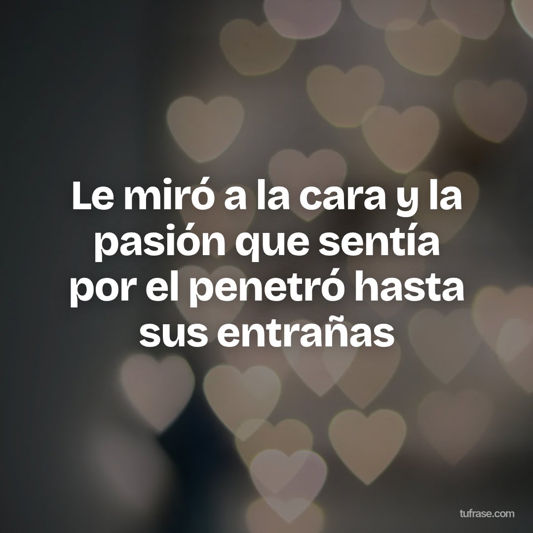 Le miró a la cara y la pasión que sentía por el penetró hasta sus entrañas