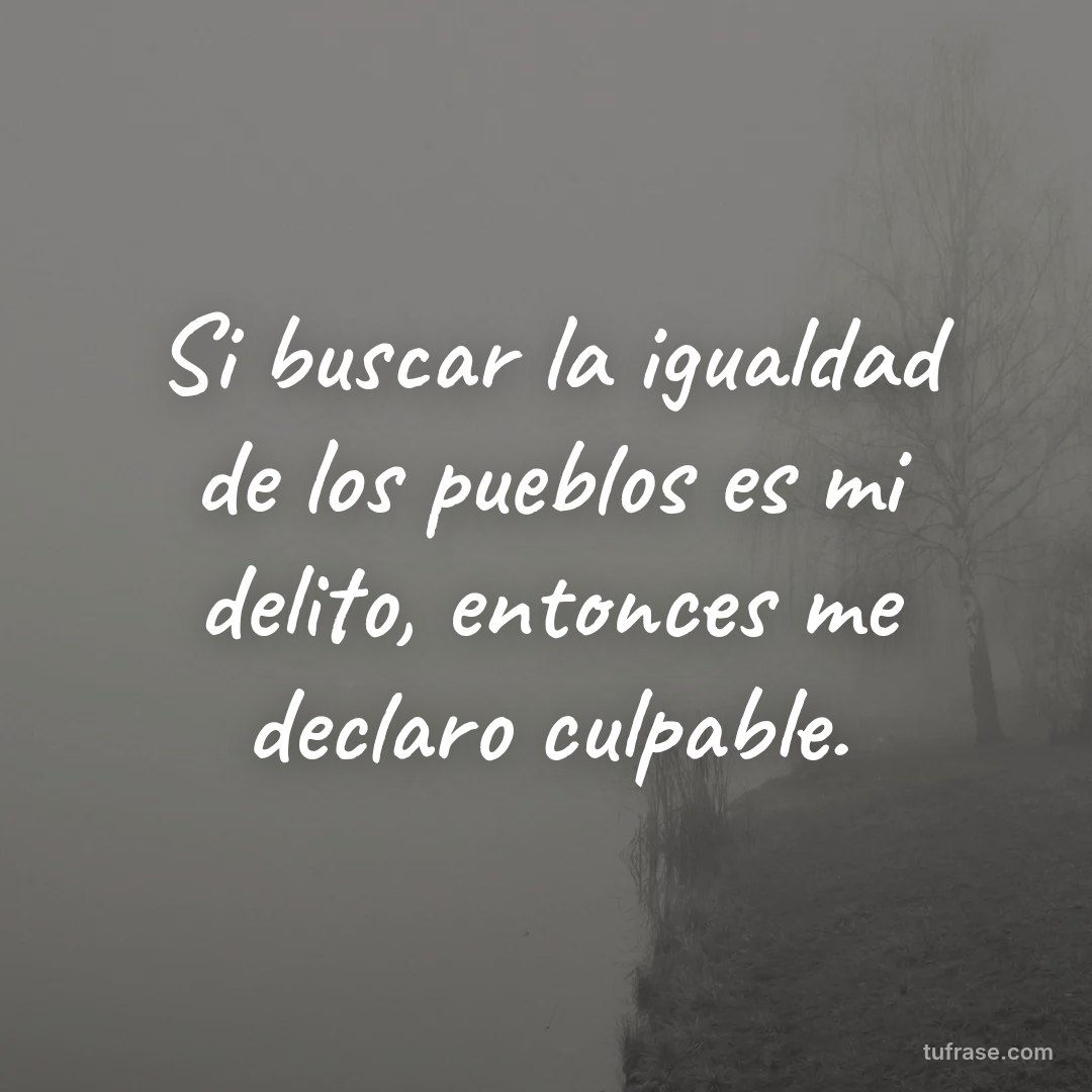 Si buscar la igualdad de los pueblos es mi delito, entonces me declaro culpable.