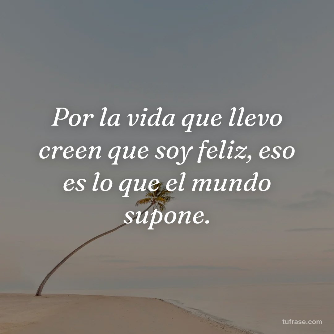 Por la vida que llevo creen que soy feliz, eso es lo que el mundo supone.