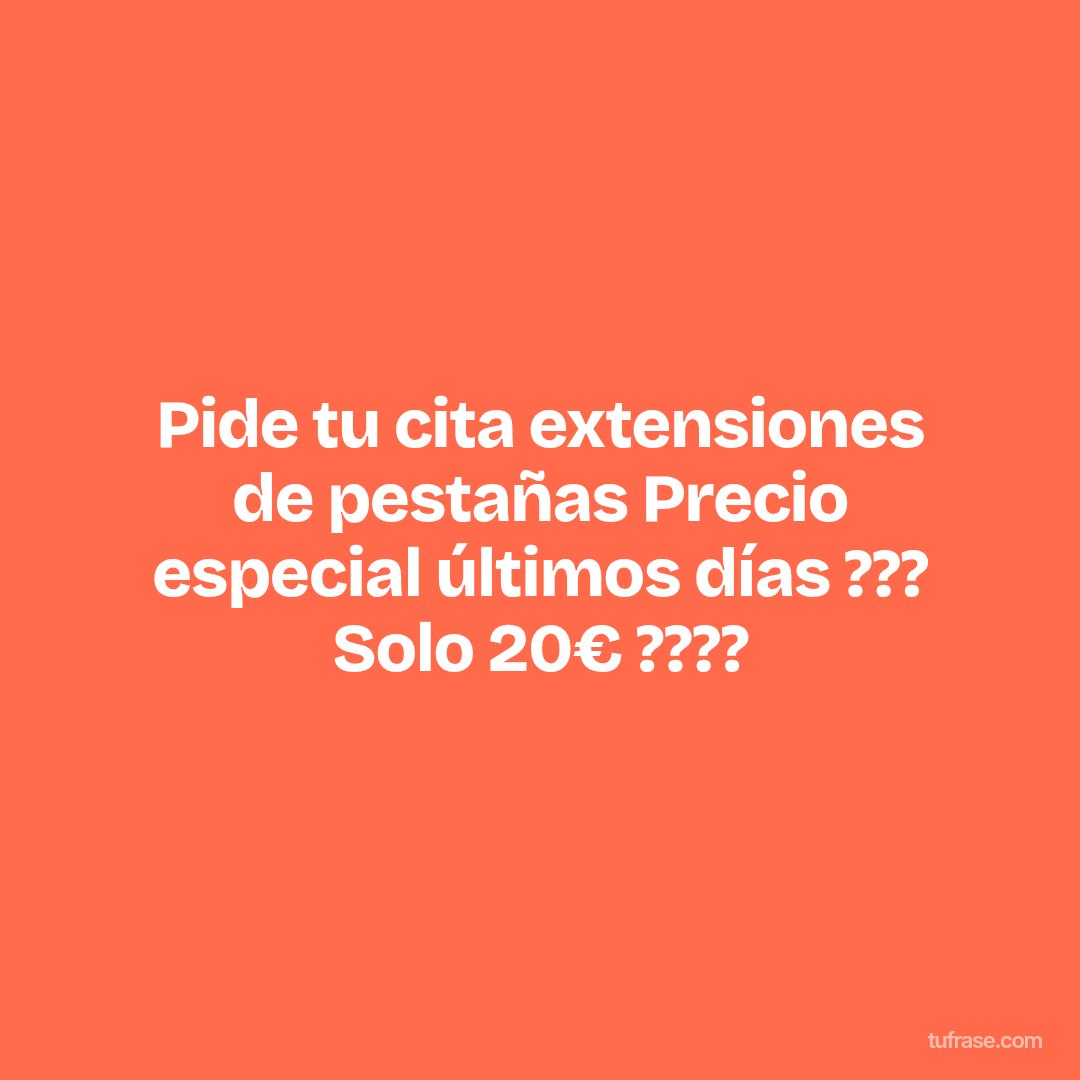 Pide tu cita extensiones de pestañas Precio especial últimos días ??? Solo 20€ ????