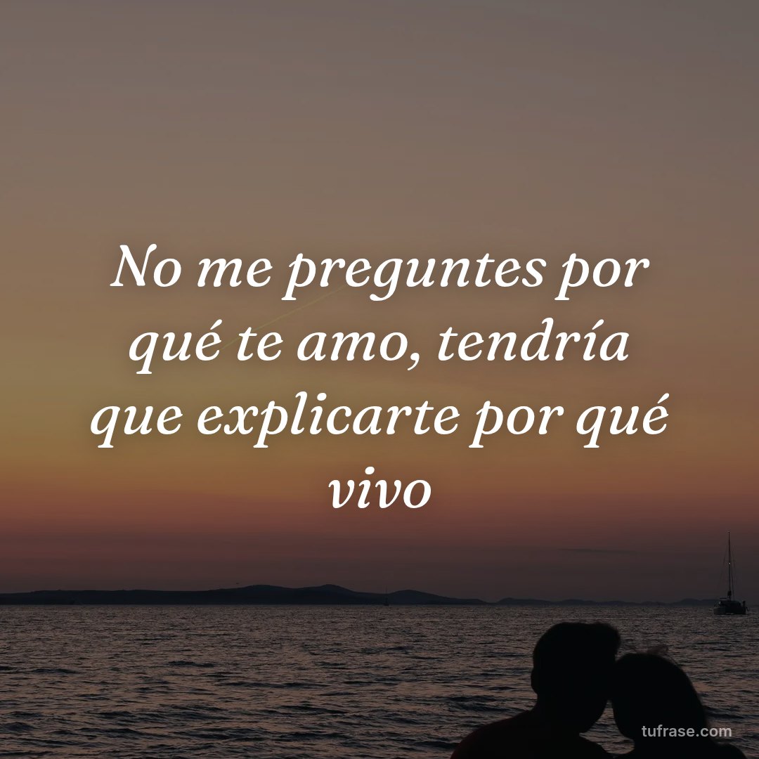 No me preguntes por qué te amo, tendría que explicarte por qué vivo