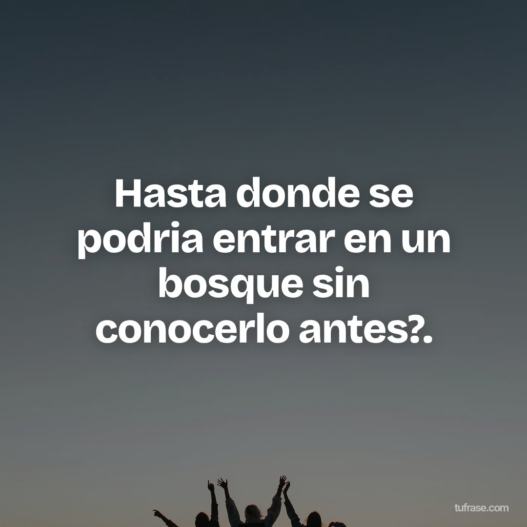 Hasta donde se podria entrar en un bosque sin conocerlo antes?.