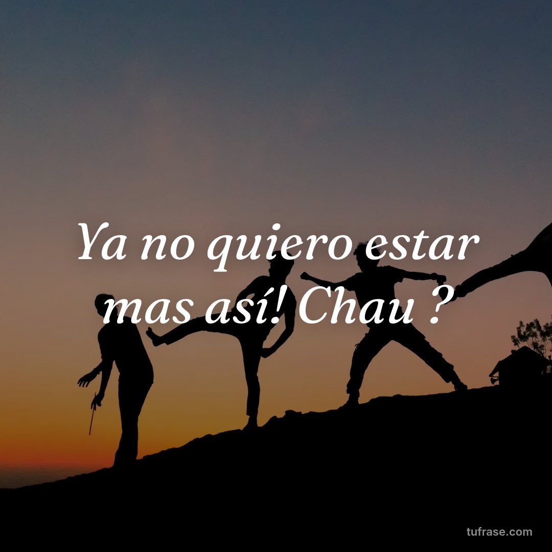 Ya no quiero estar mas así! Chau ?