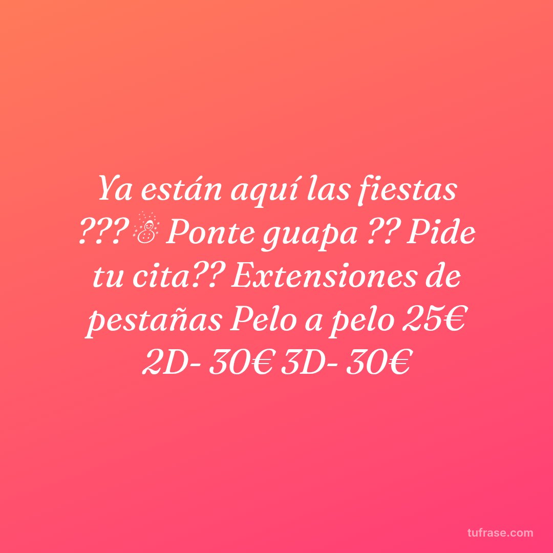 Ya están aquí las fiestas ???☃️ Ponte guapa ?? Pide tu cita?? Extensiones de pestañas Pelo a pelo 25€ 2D- 30€ 3D- 30€