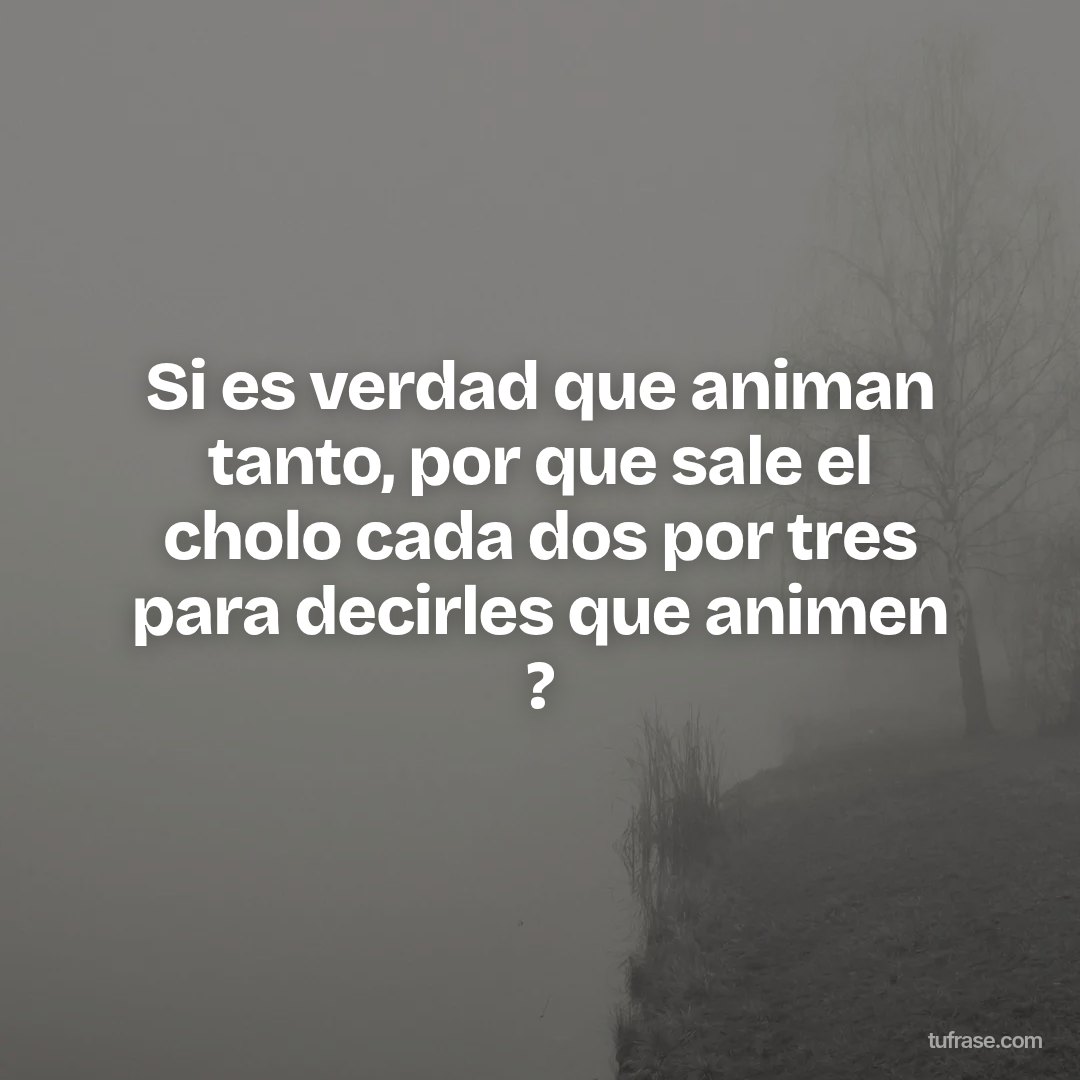 Si es verdad que animan tanto, por que sale el cholo cada dos por tres para decirles que animen ?