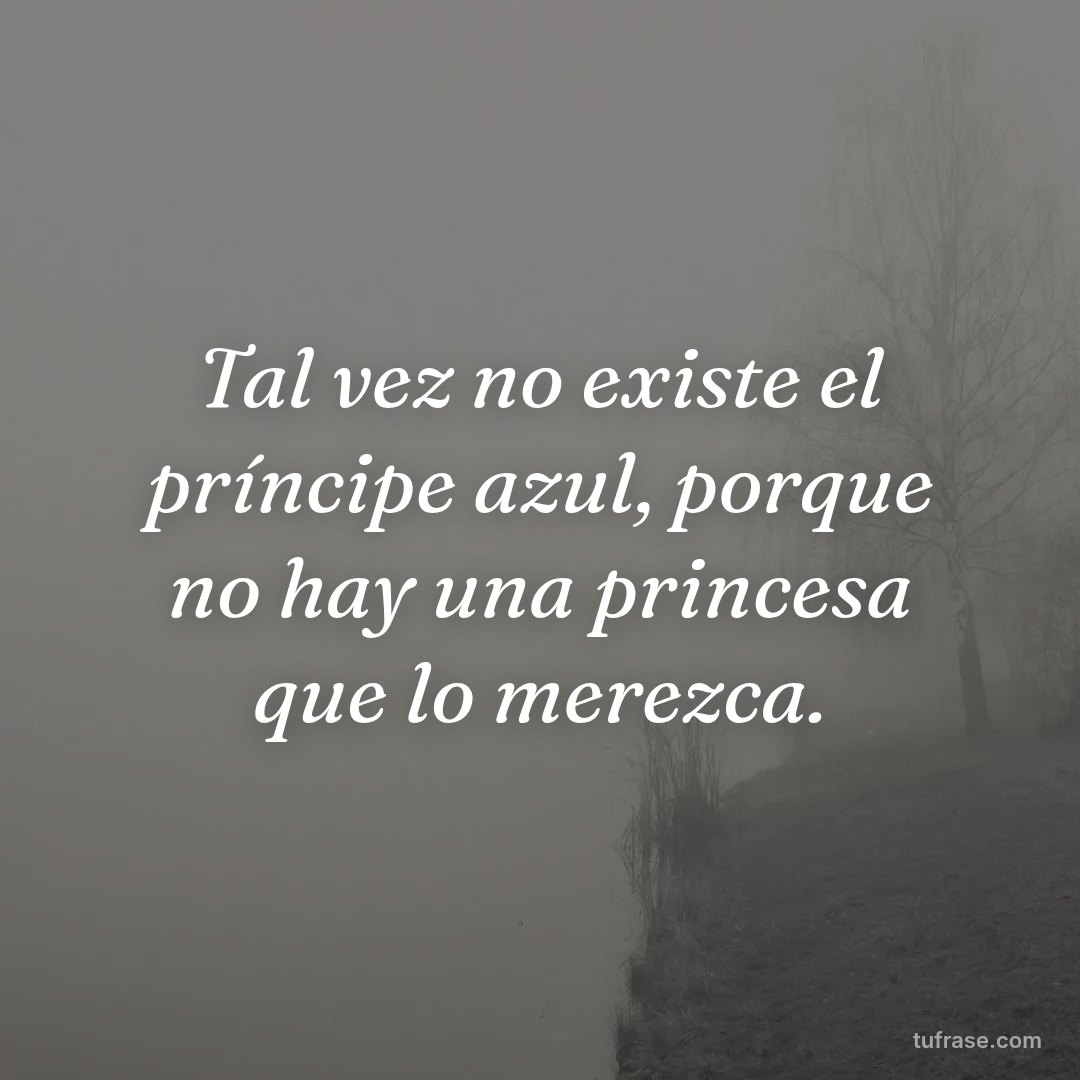 Tal vez no existe el príncipe azul, porque no hay una princesa que lo merezca.