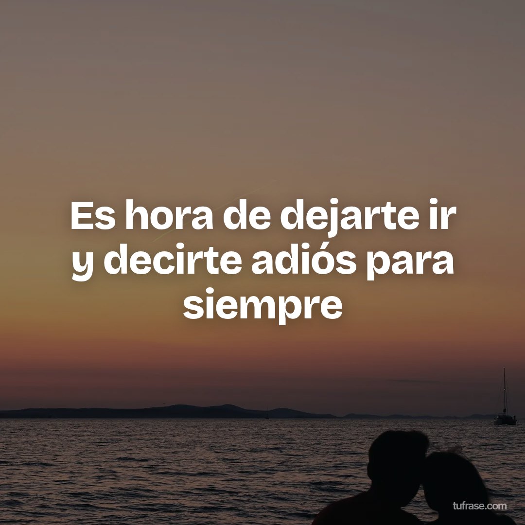 Es hora de dejarte ir y decirte adiós para siempre
