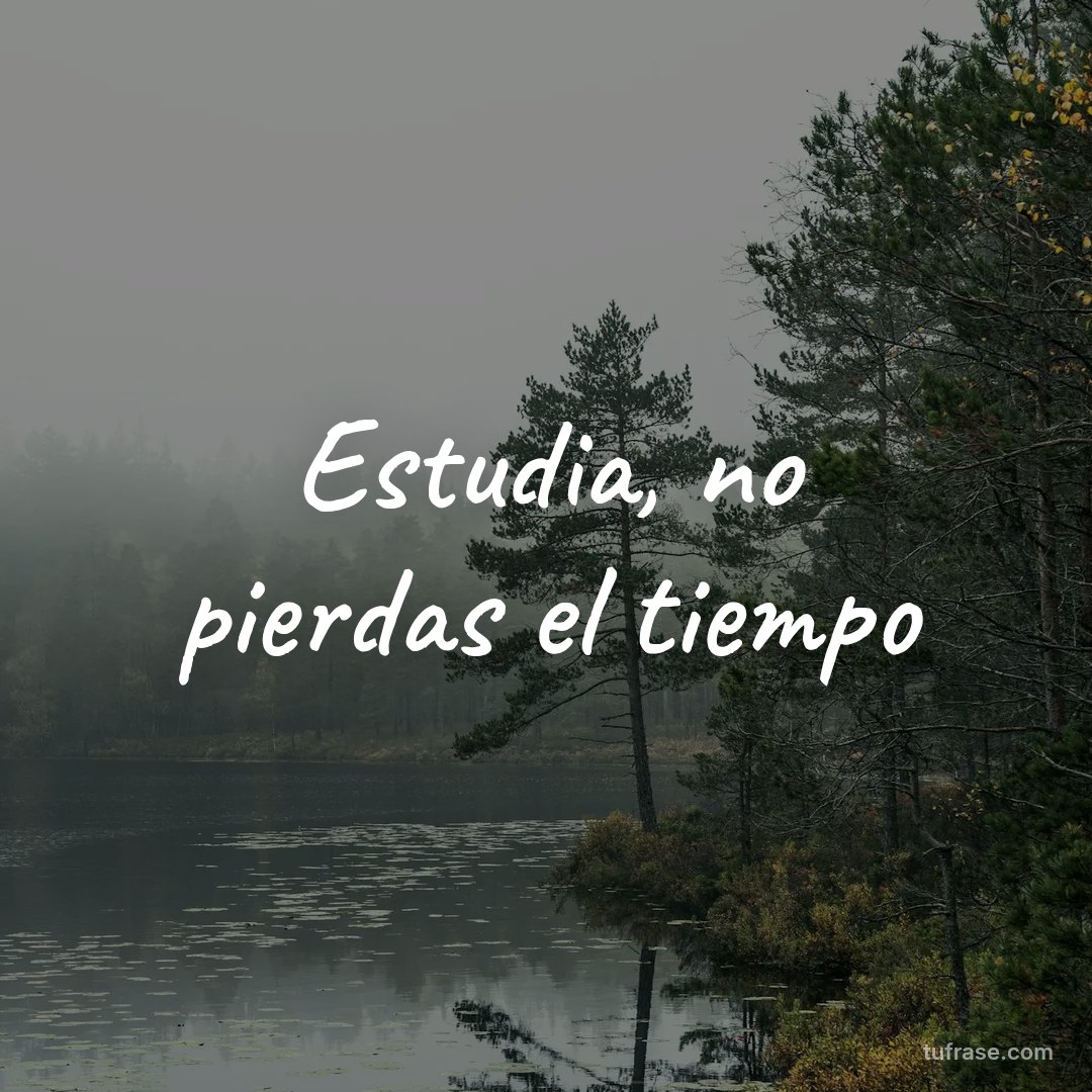 Estudia, no pierdas el tiempo