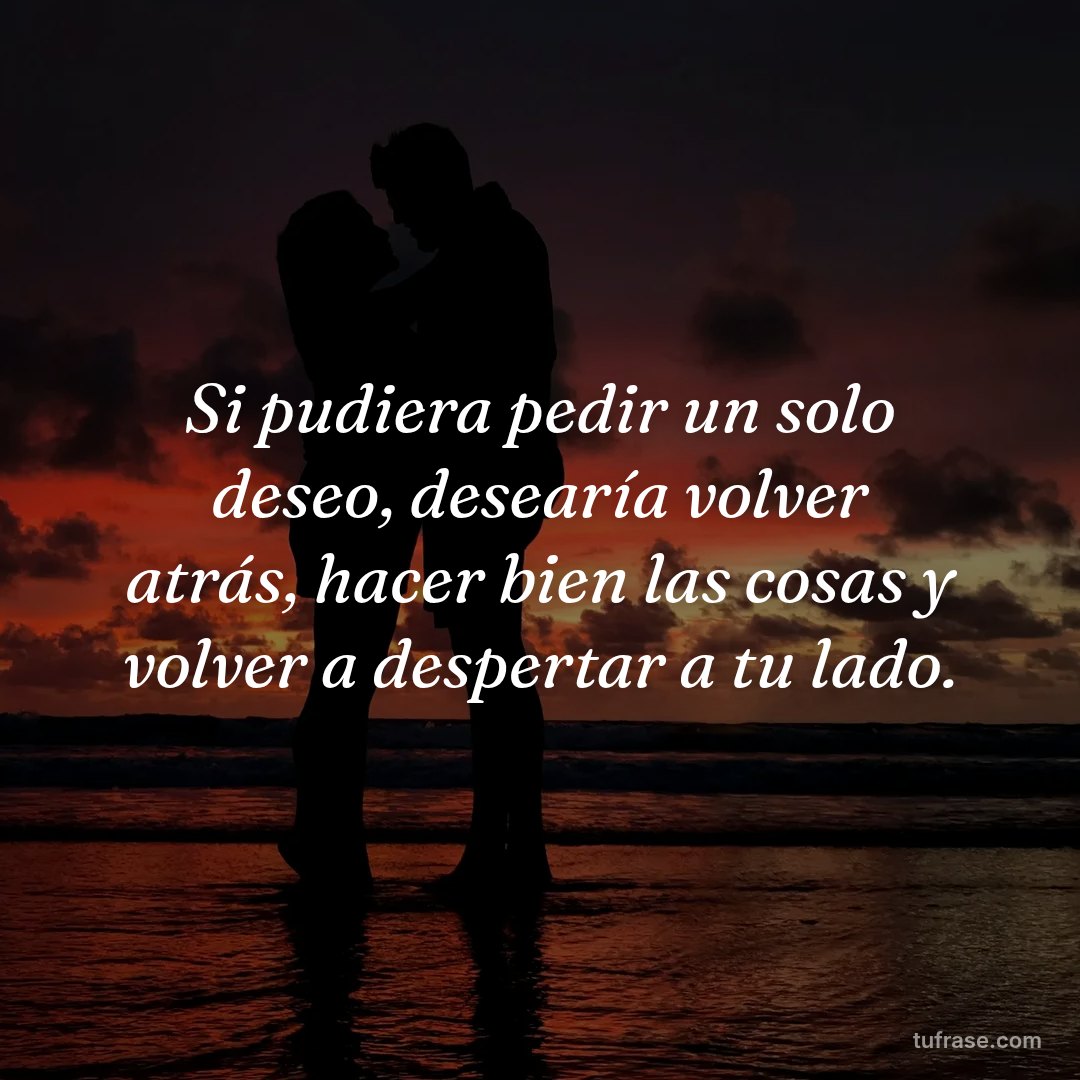 Si pudiera pedir un solo deseo, desearía volver atrás, hacer bien las cosas y volver a despertar a tu lado.