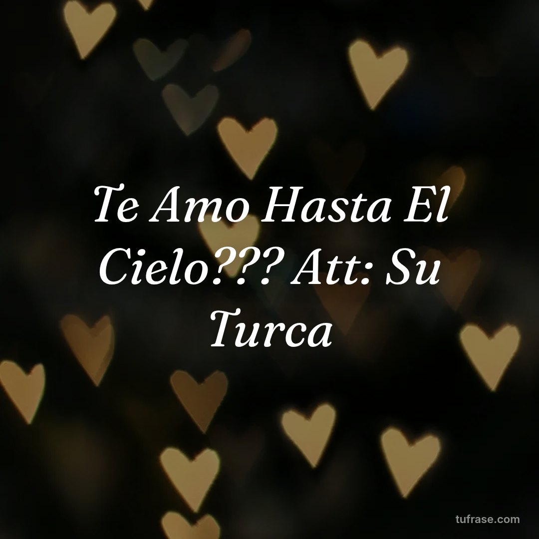 Te Amo Hasta El Cielo??? Att: Su Turca