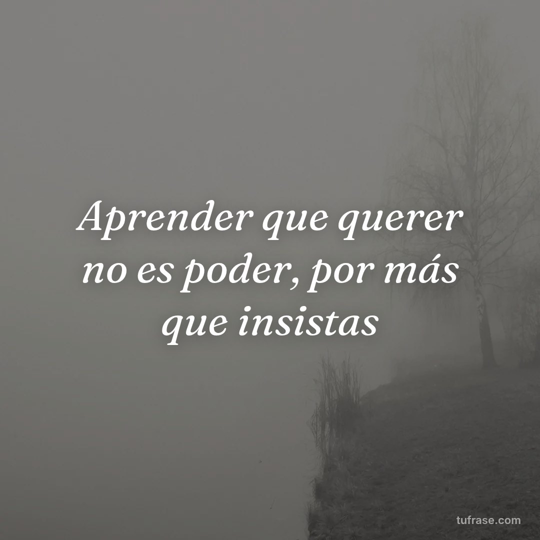 Aprender que querer no es poder, por más que insistas