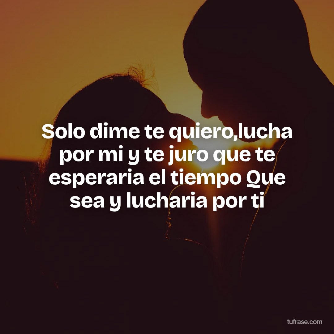 Solo dime te quiero,lucha por mi y te juro que te esperaria el tiempo Que sea y lucharia por ti