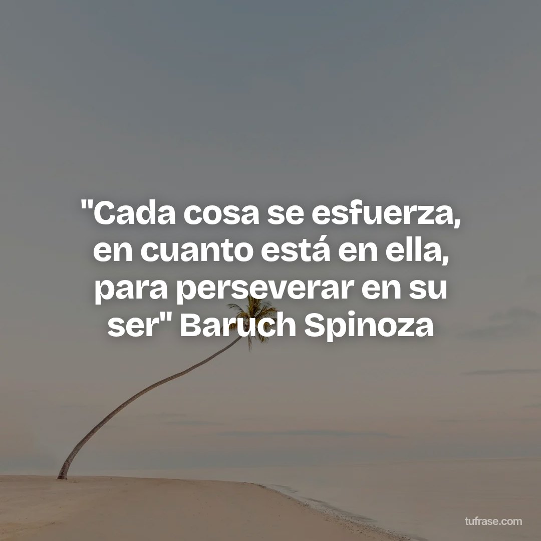 "Cada cosa se esfuerza, en cuanto está en ella, para perseverar en su ser" Baruch Spinoza