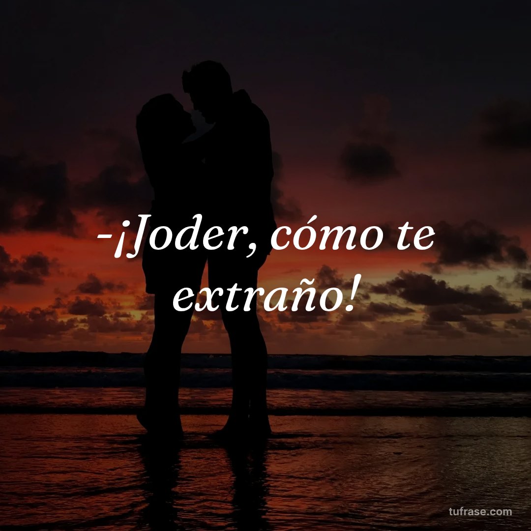 -¡Joder, cómo te extraño!