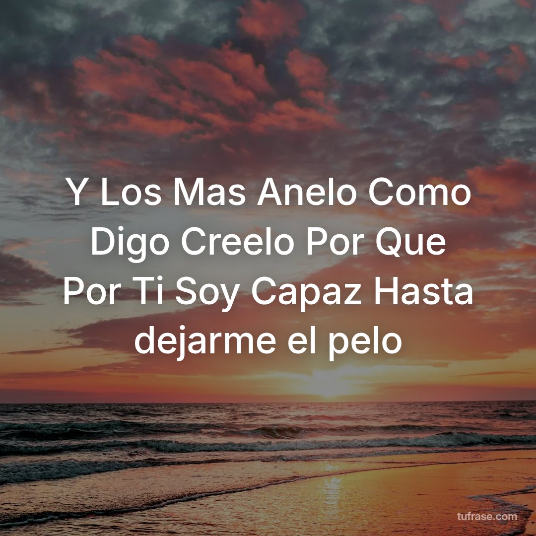 Y Los Mas Anelo Como Digo Creelo Por Que Por Ti Soy Capaz Hasta dejarme el pelo