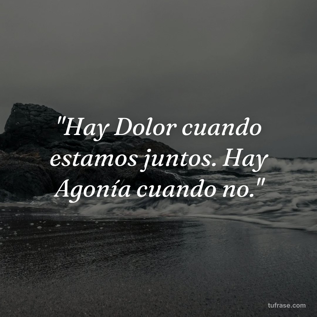 "Hay Dolor cuando estamos juntos. Hay Agonía cuando no."