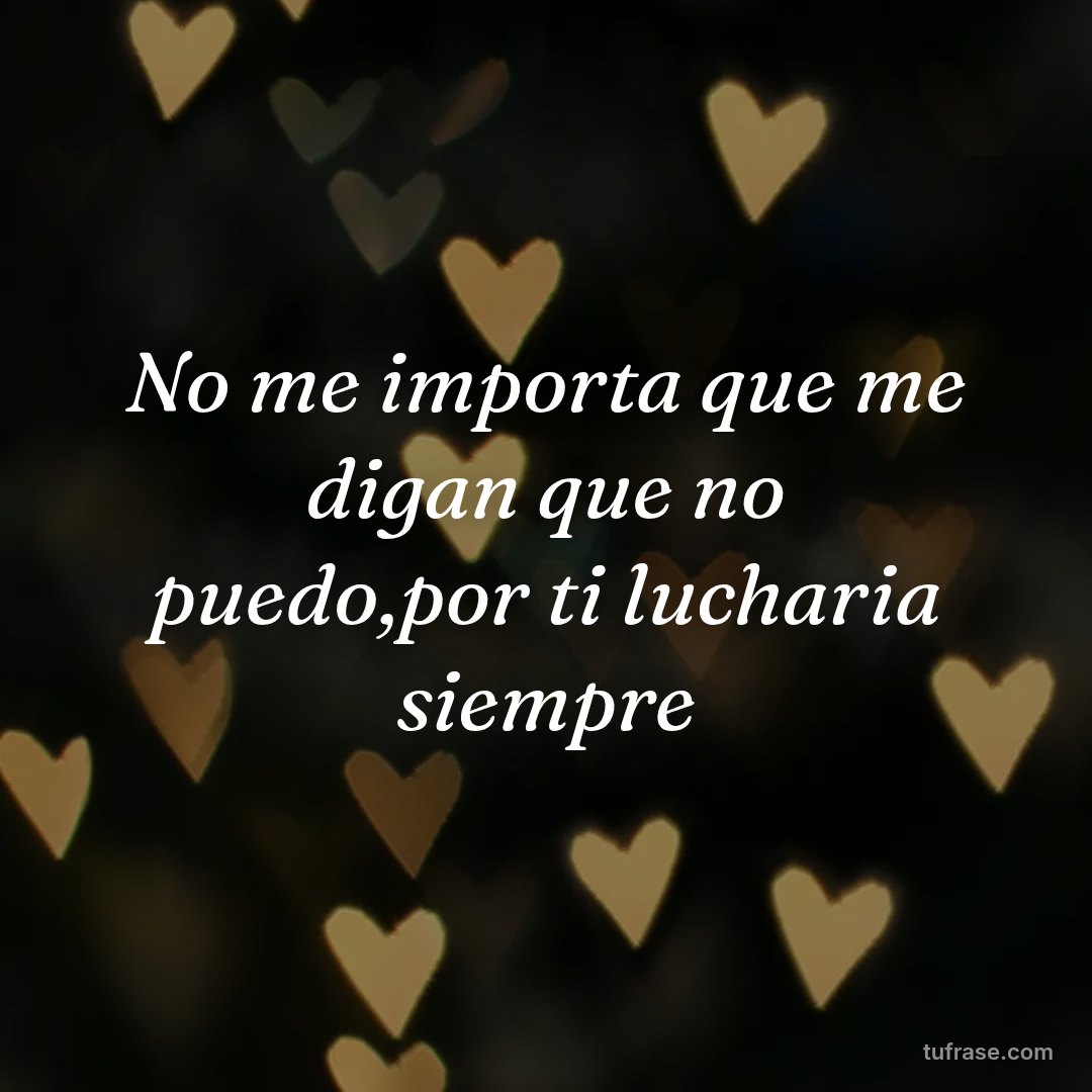 No me importa que me digan que no puedo,por ti lucharia siempre