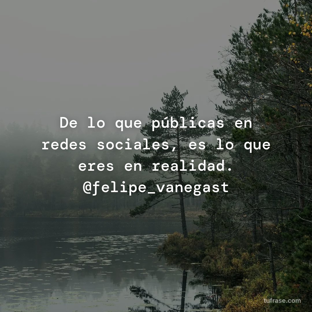 De lo que públicas en redes sociales, es lo que eres en realidad. @felipe_vanegast