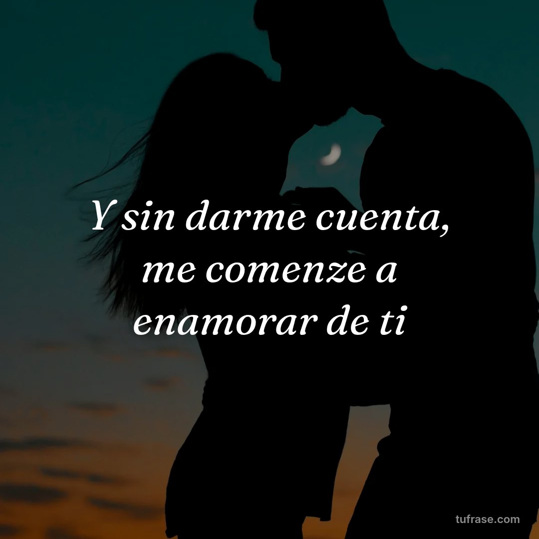 Y sin darme cuenta, me comenze a enamorar de ti