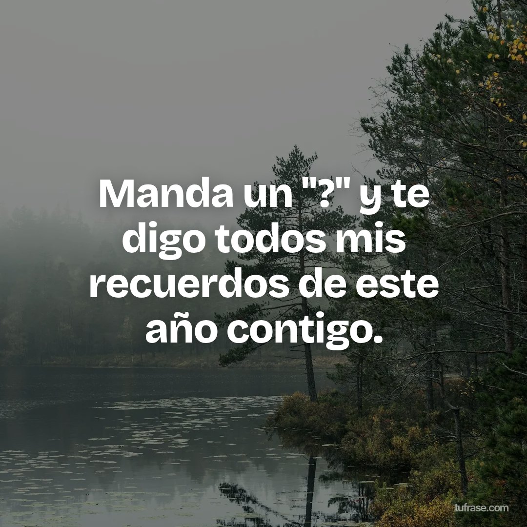 Manda un "?" y te digo todos mis recuerdos de este año contigo.