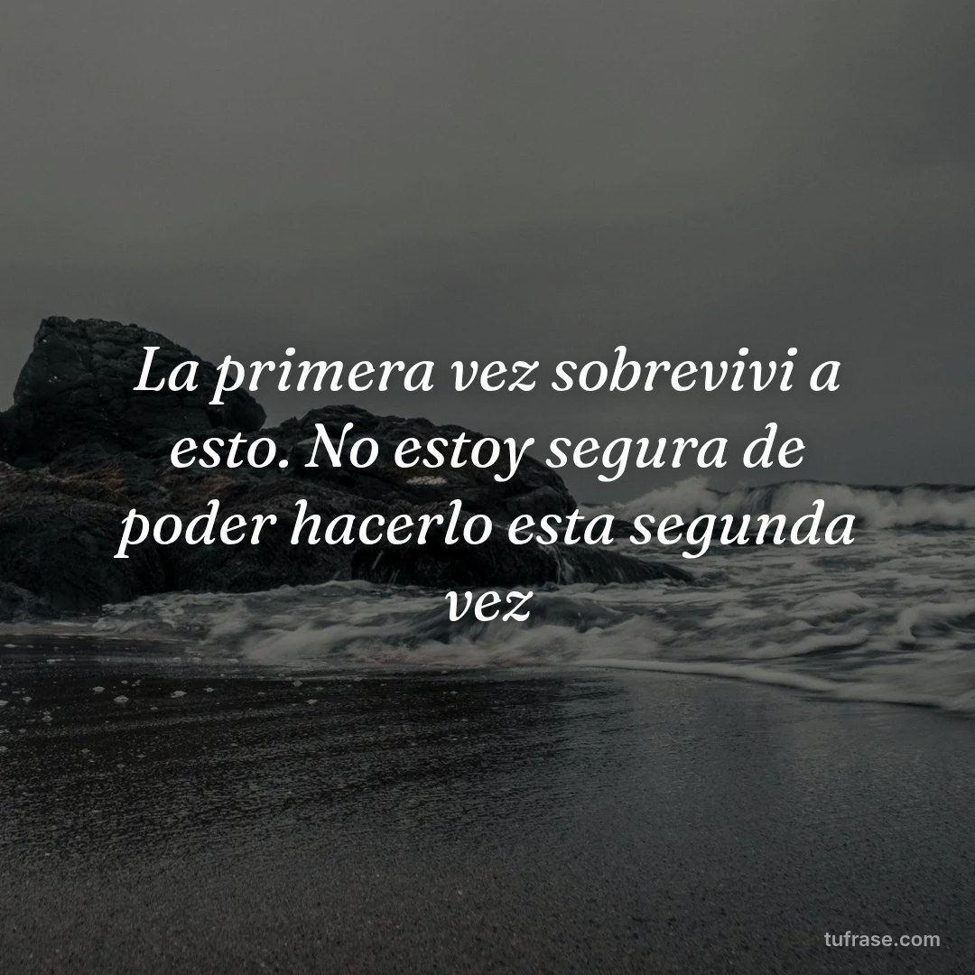 La primera vez sobrevivi a esto. No estoy segura de poder hacerlo esta segunda vez